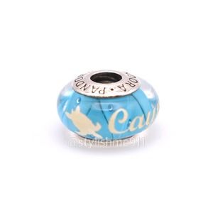 Special Edition Authentic PANDORA Silver Cayman Blue Zig-Zag Murano Charm